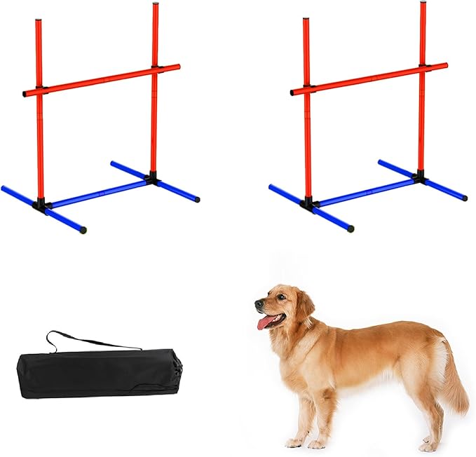 Dog Agility Training Jumping Hoop for Small Medium Dogs, Adjustable Height Pet Exercise Equipment for Outdoor Backyard (2)