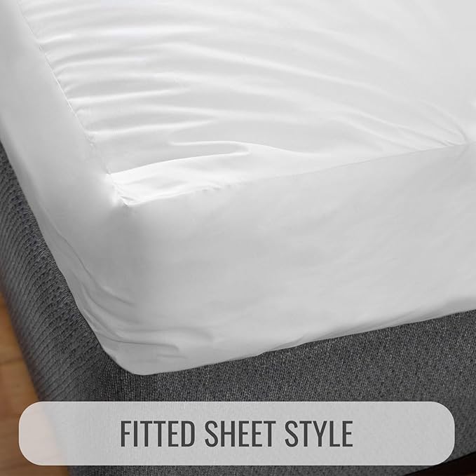 DMI Full Size Waterproof Mattress Protector - Fitted, Noiseless Mattress Cover, Soft and Breathable, 54" x 75"x 13", White