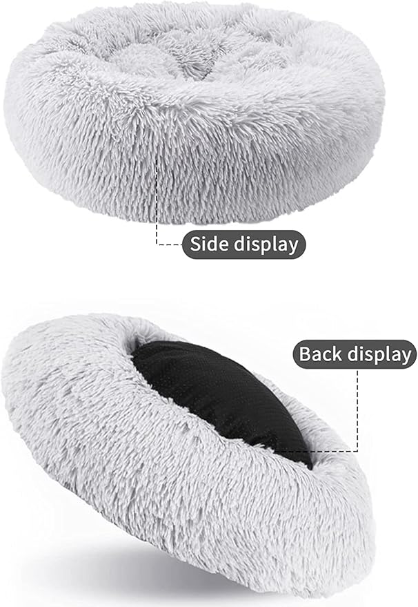 Nisrada Dog Bed for Small Medium Large Dogs, 27 inch Calming Dogs Bed, Washable-Round Cozy Soft Pet Bed for Puppy and Kitten with Slip-Resistant Bottom