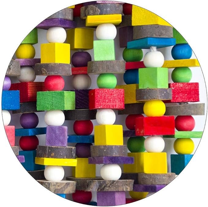 Deloky Extra Large Bird Parrot Chewing Toy-Multicolored Natural Wooden Blocks Bird Tearing Toys Suggested for Macaws Cockatoos,African Grey and a Variety of Amazon Parrots(X- Large)