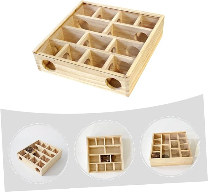 POPETPOP Wooden Hamster Maze Interactive Household for Pets Multi Design for Hamsters Chinchillas and Mice Dimensions Fun Pet Accessory