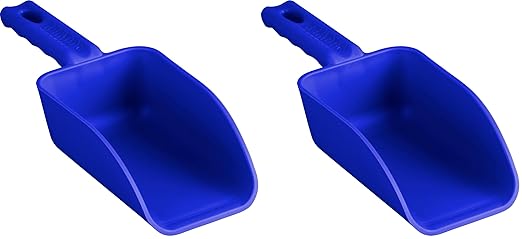Vikan Remco 63003 Color-Coded Plastic Hand Scoop - BPA-Free Food-Safe Kitchen Utensils, Restaurant and Food Service Supplies, 16 oz, Blue (Pack of 2)