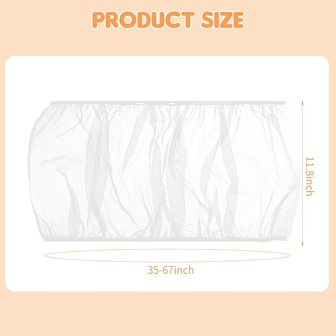 Bird Cage Cover, Circumference 40-68 inches Bird Cage Seed Catcher, White Bird Cage Net Cover, Adjustable Bird Cage Netting for Parrot Enclosures, Round Square Cages