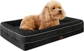Waterproof Memory Foam Dog Beds for Small Dogs Non-Slip Orthopedic Dog Beds Washable Couch Pet Bed with Removable Cover (Black, Small)
