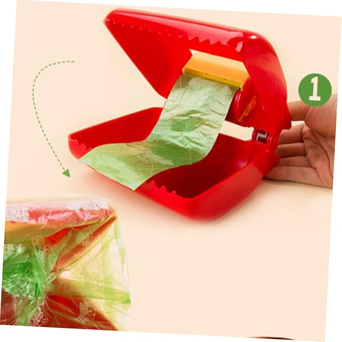 FRCOLOR Outdoor Pet Waste Litter Picker Tool Compact Red Clamp for Easy Cleanup Durable Plastic Construction Portable Waste Management for Dogs and Cats