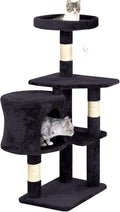 BestPet | 36" Cat Tree Tower | Dark Gray | Sturdy Multi-Level Cat Tree with Plush Condo, Cozy Perch, Sisal Scratching Posts, Hanging Toy and Stable Frame | Easy Assembly | for Kittens & Adult Cats