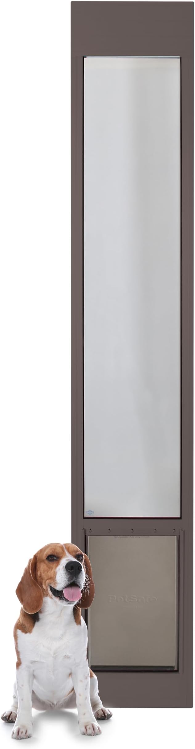 PetSafe Sliding Glass Pet Door - No-Cut DIY Install Doggy Door for Renters - Aluminum Frame - Adjustable Height 75 7/8" to 80 11/16" - Ideal for Large Dogs Up to 100 lb - Bronze