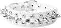 Spiked Dog Collar Soft Pu Leather Mushrooms Rivet Spike Studded Puppy Adjustable Pet Collars for Small Breeds (XS, White)