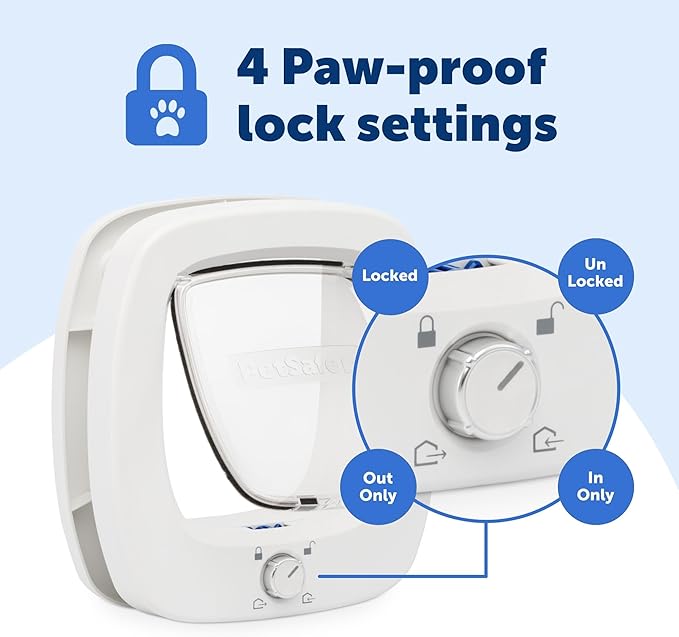 PetSafe Big Cat Door - Multi-Pet Doorway, Locking Cat Door Made For Interior & Exterior Use, Suitable for Pets Up to 25 lb, Push-&-Turn 4-Way Lock for Extra Security – Soft Close Flap for Added Safety