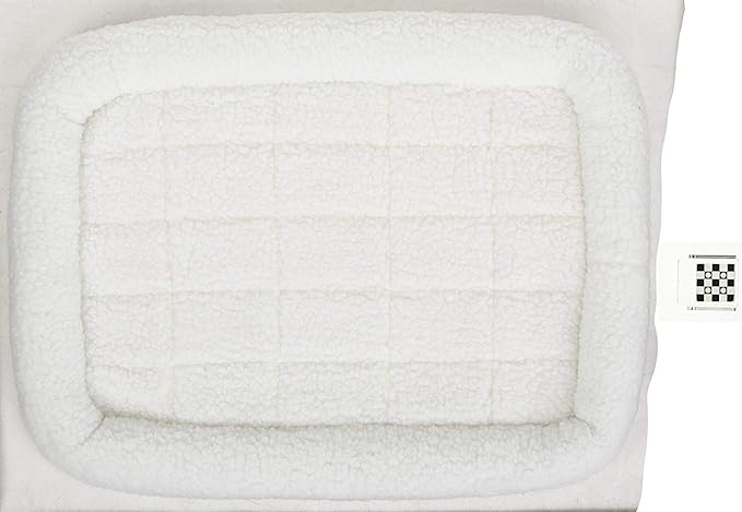MidWest Homes for Pets QuietTime Dog Bed – White Fleece Bolster, Ultra-Soft and Machine Washable, Fits 30-Inch Crates and Carriers, for Medium Breed Dogs