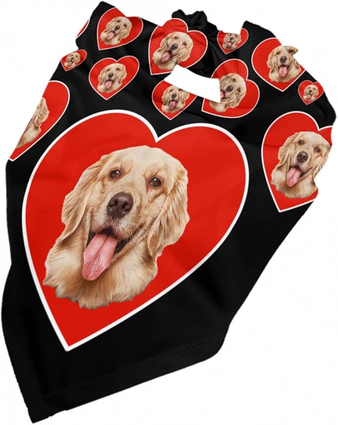 Custom Dog Bandana for Cat Dog Pet Add Your Design Personalized Neckwear Bandanas with Your Text Logo Image Customized Pet Scarf Funny Gifts Style 04