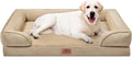 Comfort Expression Orthopedic Dog Bed for Extra Large Dogs 45x35 Inch, Waterproof Egg Crate Foam XL Pet Bed with Removable Bolsters, Dog Couch with Washable Cover & Non-Slip Bottom, Light Brown