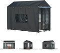 Outdoor Dog Kennel Cover - Full Coverage for 8.1'Dx4.1'Wx6'H Dog Cages, Outdoor Dog Kennel Insulation Cover, with Transparent Window and Fleece Insulation Lining, Black（Excluding Dog kennels）