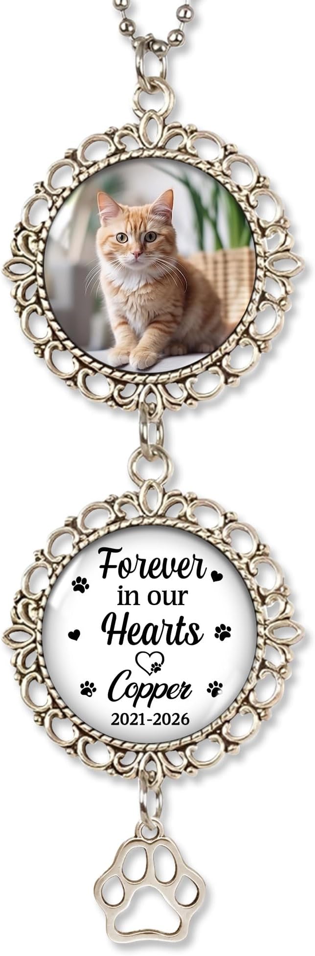 Hyturtle Personalized Pet Memorial Car Hanging Ornament - Custom Photo Pet Memorial Gifts Rearview Mirror Hanging Accessories - Loss of Cat Sympathy Gift - Pet Memorial Gifts for Cats