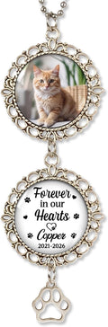 Hyturtle Personalized Pet Memorial Car Hanging Ornament - Custom Photo Pet Memorial Gifts Rearview Mirror Hanging Accessories - Loss of Cat Sympathy Gift - Pet Memorial Gifts for Cats
