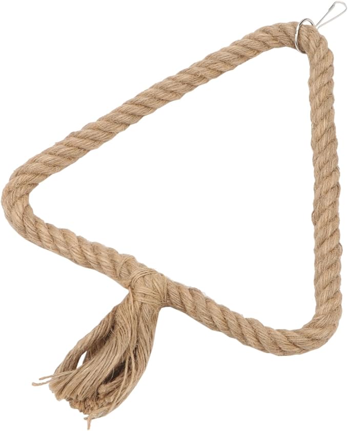 Bird Rope Swing Toy Parrot Climbing Perch Stand for Cockatiel Conure Cockatoo Parakeet Cage Hanging Decor (C: Triangle)