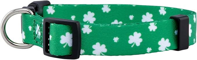 Native Pup St Patricks Dog Collar- Saint Patrick Green Shamrock Pet Collars- St. Patrick’s Lucky Irish- Cute Boy Girl Puppy Gift- Adjustable for Small, Medium, Large Breeds (Lucky Shamrock, Small)