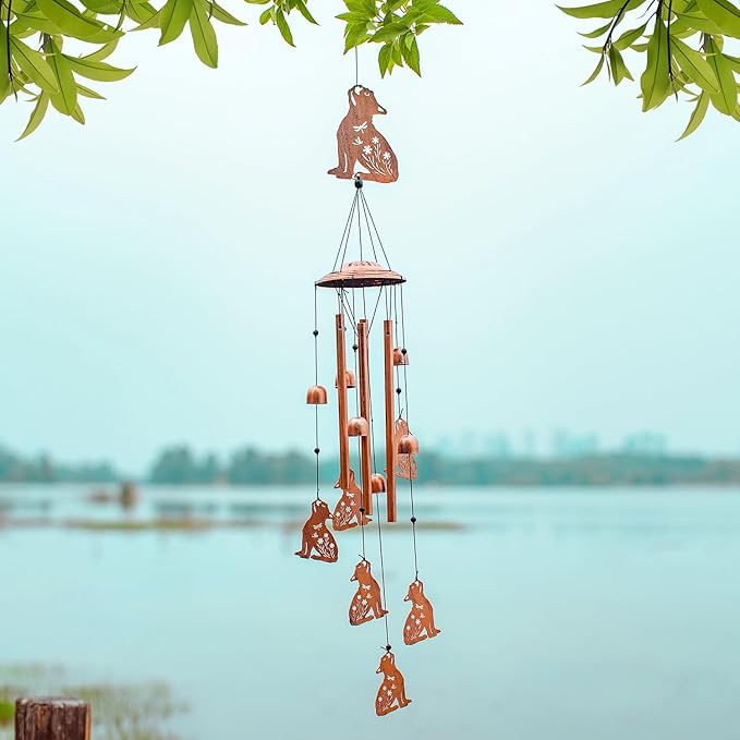 French Bulldog Wind Chimes for Outside,Dog Gifts for Women/Men/Sympathy Gift/Memorial Gifts/Birthday Festival Metal windchimes Outdoors/Indoors,Patio,Garden Decor,Home,Porch,Yard