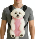 Inspack Dog Backpack Carrier/Cat Carrier, Adjustable Pet Front Carriers Travel Bag for Puppy Medium Dogs, Legs Out, Soft Ventilated Doggie Chest Carry Backpacks for Hiking/Camping, 4-7 lbs, Pink