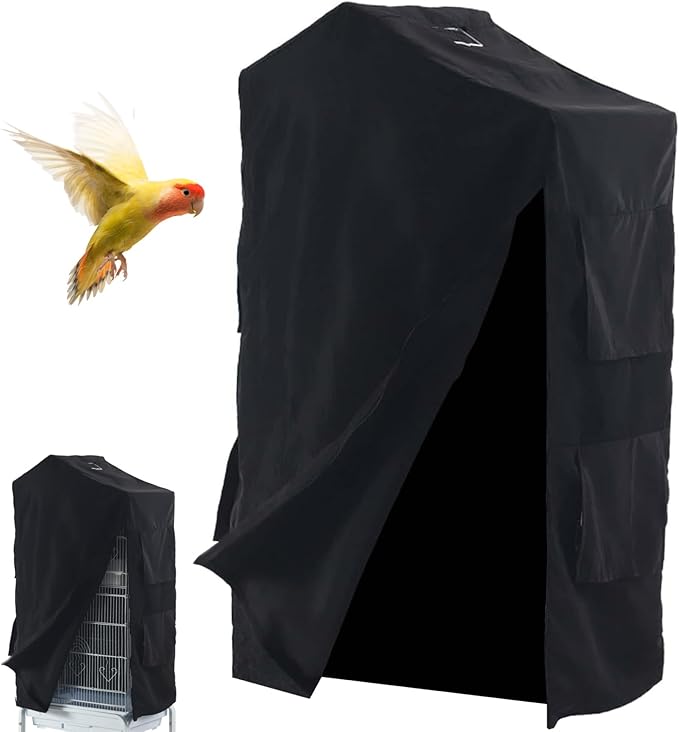 Bird Cage Cover Foldable Waterproof Black Bird Cage Cover Windproof Washable Accessories