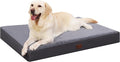 MIHIKK Waterproof Dog Bed Medium Size Dog Orthopedic Dog Beds for Crate with Removable Washable Cover Egg-Crate Foam Pet Pad Mat with Anti-Slip Bottom, 35x22 Inch, Grey