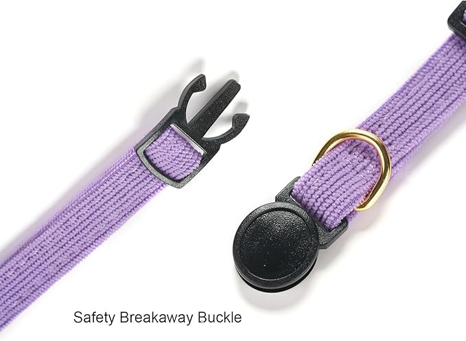 Cotton Breakaway Cat Collar with Bow Tie and Bell, Adjustable Cute Soft Corduroy Kitten Collars for Girl and Boy Cats