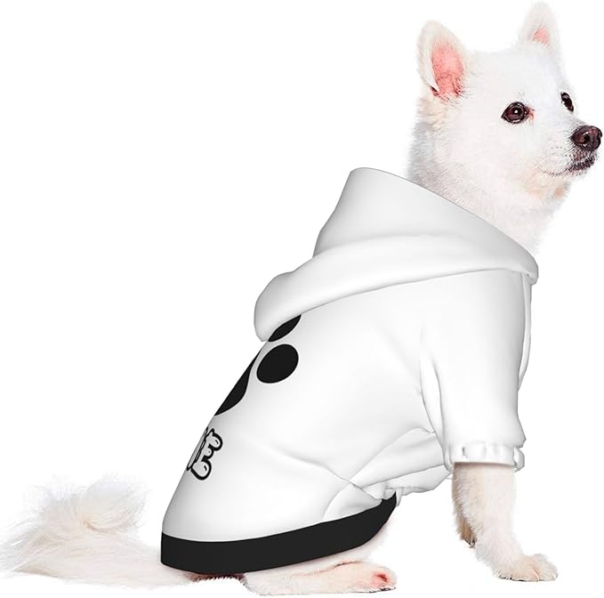 Custom Dog Hoodie Soft & Warm Design Your Own Personalized Photo Text Logo Name Dog Clothes for Puppy Sweatshirt Hooded for Small Medium Large Dogs Girl/Boy Cats White