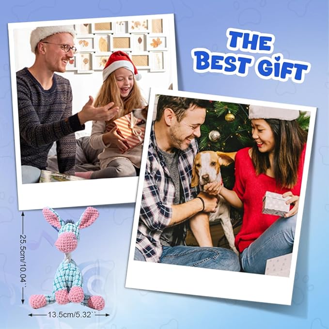 2025 New Dog Toys, Indestructible Plush Dog Toy, Dogs Toys for Aggressive Chewers, Dogs Squeaky Chew Toy for Indoor Pups Teething (Orange 1pcs)