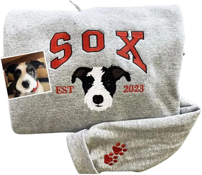 COUPLEHOODIES Custom Dog Portrait Sweatshirt from Photo – Personalized Pet Memorial Gift for Dog Moms, Cat Lovers or Pet Loss