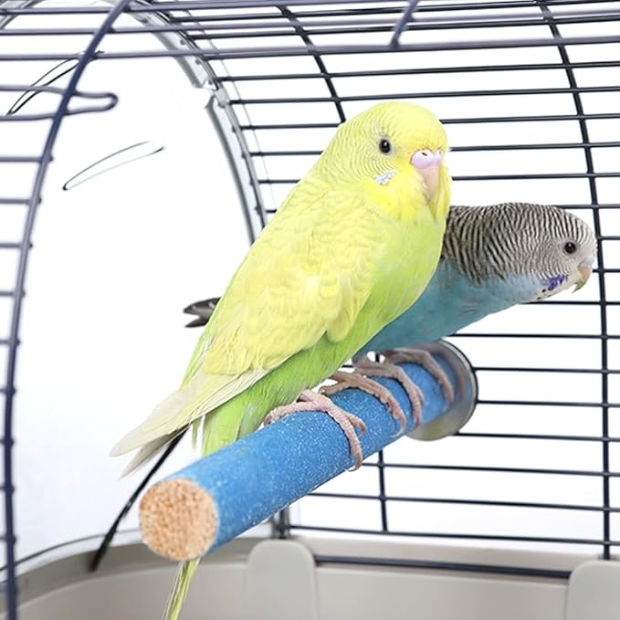 Hamiledyi 4 PCS Parrot Perch Stand Toy 7.9x0.8inch Bird Cage Perch Natural Paw Grinding Stick for Medium Parrots Parakeets Cockatiels Lovebirds Chewing Stick (M)