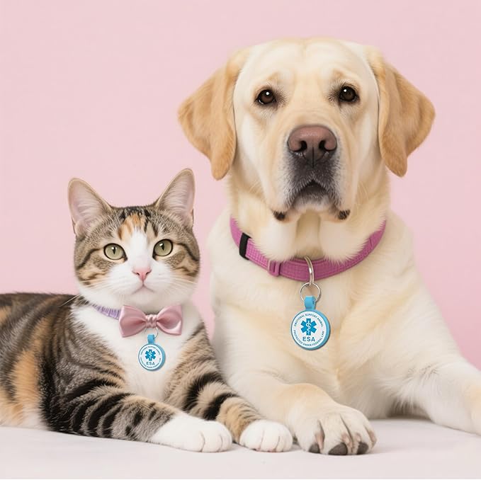 ESA Dog Tag, QR Code Dog Tag, Modifiable Free Pet Online Profile, Scannable QR Code, Scan QR Send Instant Location Alert Email, Silicone Lightweight ID Tag for Dog and Cat (Blue, Regular)