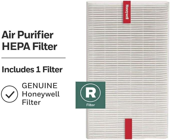 Honeywell HEPA Air Purifier Filter R, 1-Pack for HPA 100/200/300, 3000 and 5000 Series - Airborne Allergen Air Filter Replacement Targets Wildfire/Smoke, Pollen, Pet Dander, and Dust