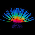 Uniclife Aquarium Imitative Iridescent Blue Sea Urchin Ball Artificial Silicone Ornament with Glowing Effect for Fish Tank Landscape Decoration