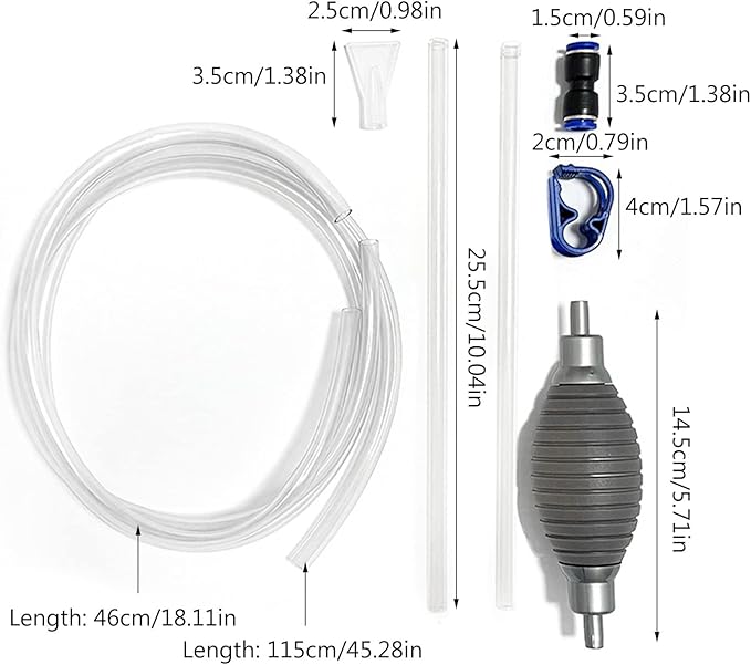 Yuly Aquarium Water Change Kit Fish for Tank Mini Siphon Gravels Vacuum Cleaner with Long Hose Small Tanks Maintenance Tool Gravel Cleaner for Aquarium