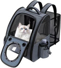 Bubble Cat Backpack Carrier, Expandable Cat Carrier Backpack,Breathable Pet Backpack for Medium Cat,Kitten and Small Puppy, Large Space,Portable Bags Foldable Dog Backpack for Traveling,Hiking(Grey)