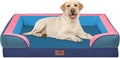 Comfort Expression Orthopedic Dog Bed for Extra Large Dogs 42x30 Inch, Waterproof Egg Crate Foam XL Pet Bed with Removable Bolsters, Dog Couch with Washable Cover & Non-Slip Bottom, Enchanted Cove
