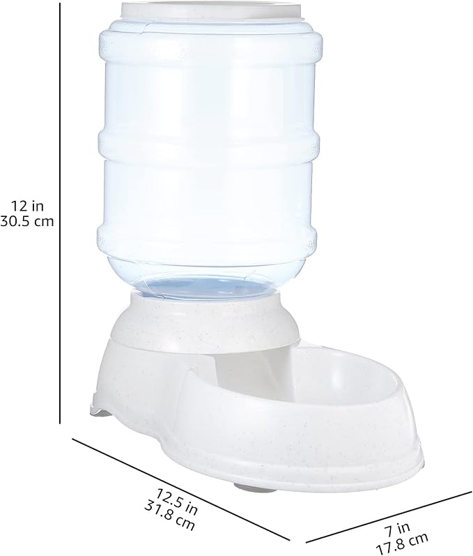 Amazon Basics Gravity Pet Food Feeder for Dogs and Cats,Small,6-Pound Capacity,Gray,(Pack of 4)