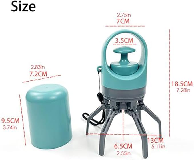 Quick Scoop Poop Scooper, Portable Dog Pooper Scooper, Easy Claw Pick up Tool for Dogs, Leak-Proof Waste Bag Holder for Outdoor Walks (Blue)