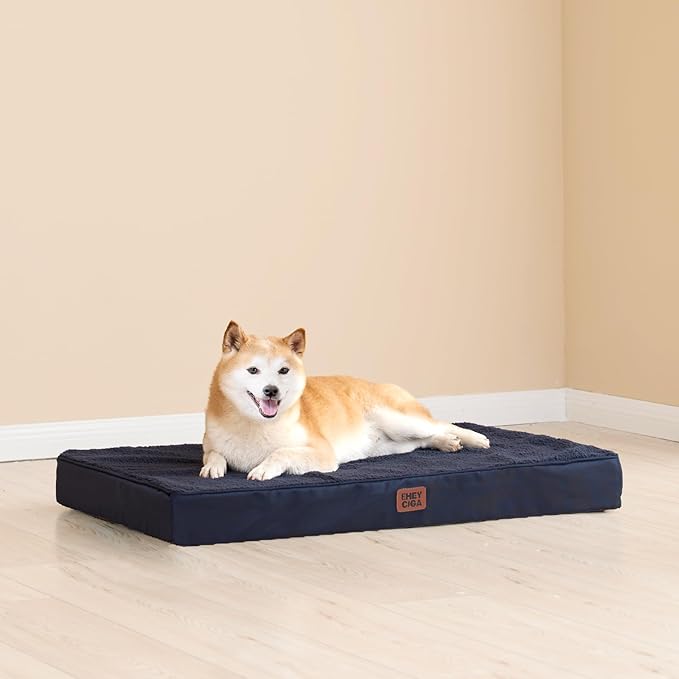 EHEYCIGA Orthopedic XL Dog Beds for Extra Large Dogs with Removable Washable Cover for Crate, Navy, 41x27