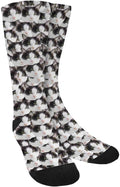 Custom Face Socks, Personalized Dog Lover Pet Photo Picture on Socks Unisex Athletic Crew Socks for Men Women