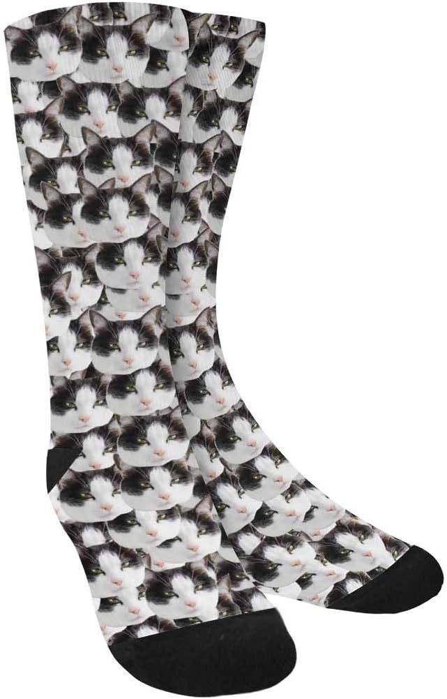 Custom Face Socks, Personalized Dog Lover Pet Photo Picture on Socks Unisex Athletic Crew Socks for Men Women
