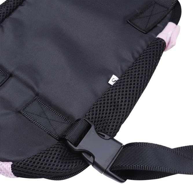 Pet Dog Puppy Cat Carrier Five Holes Backpack Double Shoulder Straps Canvas Cotton Front Chest Backpack Bag(Black, Small)