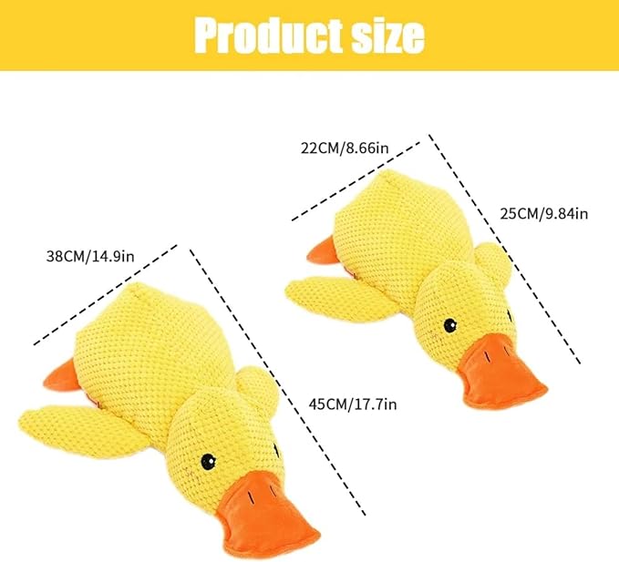 2025 Upgraded Dog Toys, New Durable Calming Duck Toys, Dog Toys for Aggressive Chewers with Soft Squeaker, Fun for Indoor Puppies and Senior Pups (Green, L-11.4 * 13.5in)