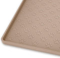 Ptlom Dog Food Mat Anti-Slip Bowl Mats for Food and Water, Waterproof Pet Placemat with High Raised Edges, Silicone Puppy Feeding Tray for Small, Medium Large Dogs Cats, Taupe, 31.5" 23.6"