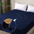 Waterproof Mattress Protector King, Fitted Sheet Style Breathable Mattress Cover with Deep Pocket Fits Up to 18'', Noiseless Bed Cover for Kids Adults Pets, Machine Washable (Navyblue, 76'' X 80'')