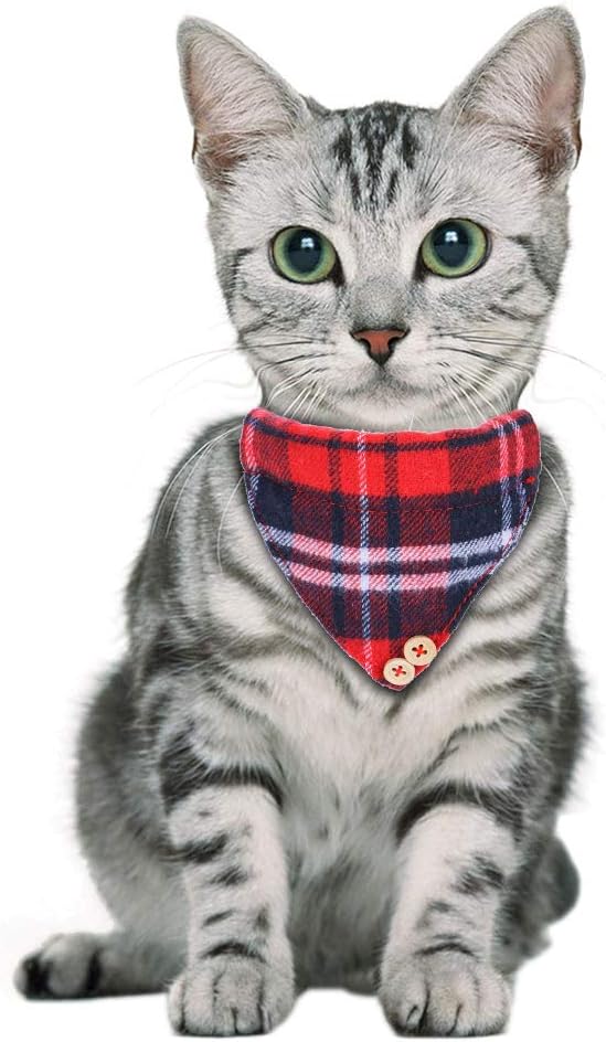 Faleela Breakaway Cat Collar with Bells - 2 Pack Cat Collar with Bells, Cat Collars with Bandana, Accessories for Pet Collars, Adjustable for Cats and Small Dogs