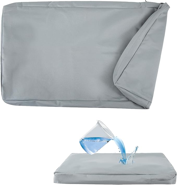 Waterproof Dog Bed Cover Replacement for 48 Inch Wire Crates, Heavy Duty Oxford Fabric Pet Bed Sleeve with Zipper, Washable & Durable Mattress Protector for Puppy, 46" L x 29" W x 4" H (Cover Only)