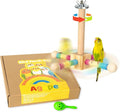 Agape Bird Toy, Parrot 360° Interactive Rotating Perch, Bird Cage Accessories for Small and Medium Parrots to Expend Energy, Wooden Stand for Parakeets Cockatiels Lovebirds Conures Finches Budgies