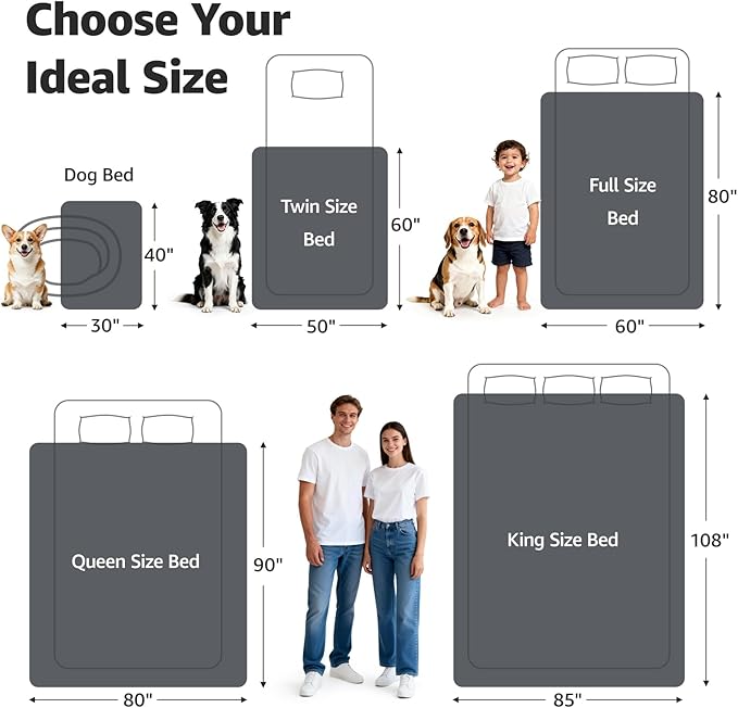 LOOBANI Waterproof Blanket for Bed: Reversible Soft Flannel Twin Bed Blanket 60" x 80", Leakproof Throw Spill-Proof Dog Pet Blanket for Couch, Sofa Protect, Movie Time, Camping, Travel, Purple