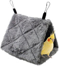 Warm Bird Nest House Shed Hut Parrot Sleeping Bed Hanging Hammock Snuggle Cave Birds Hut Hideaway Tent for Pet Peony Parrot Macaw Budgies Cockatiels Cockatoo Lovebird Size M (Grey)